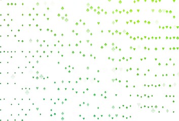 Light Green vector background with cards signs.