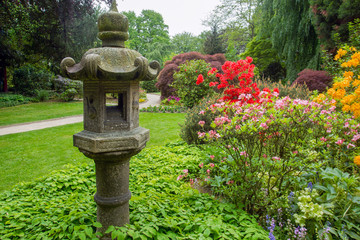 Japanese lantern in japanese garden
