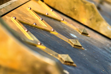 brass and bronze metal gothic roof