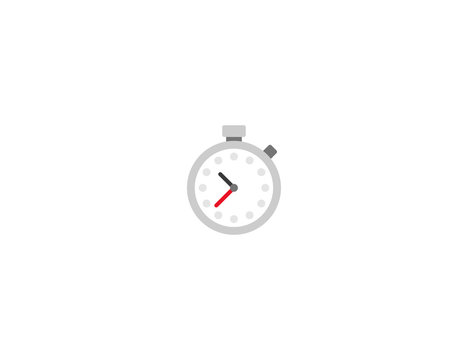 Stopwatch vector flat icon. Isolated stop watch, timer emoji illustration
