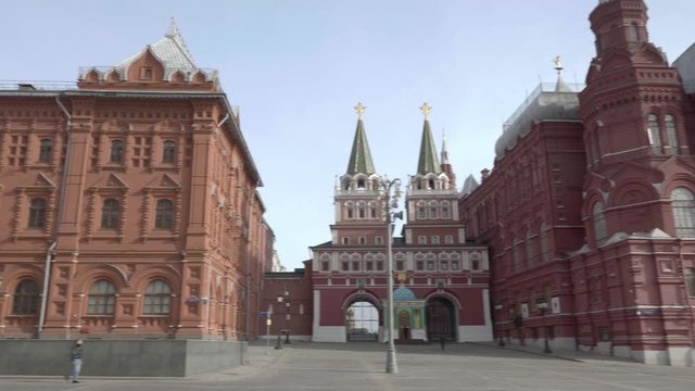 The Central square of Moscow is closed for quarantine.
