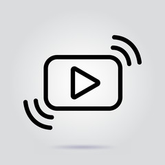 Video streaming line icon stream vector illustration
