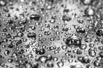 Water drops on a colored background