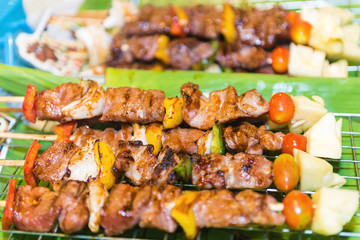 shish kebab on the grill