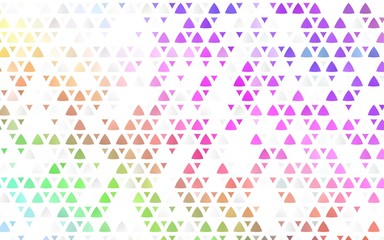 Light Multicolor, Rainbow vector seamless background with triangles. Decorative design in abstract style with triangles. Pattern for design of fabric, wallpapers.