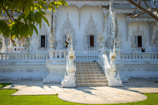 A beautiful view of white temple at Chiang Rai, Thailand.
