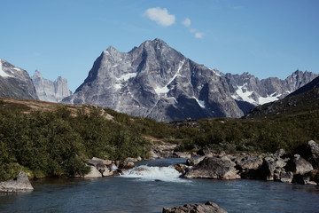 Mountain river flowing.