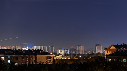 Fototapeta premium Panoramic view of night cityscape