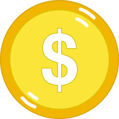 gold coin with dollar sign vector illustration