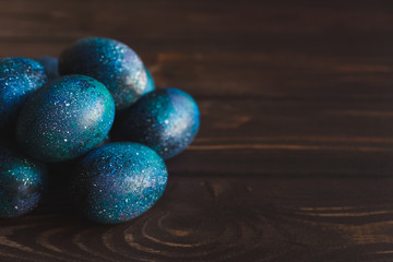dark galaxy easter eggs hand made blue