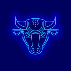 Taurus star sign Bull astrological symbol, logo, emblem. Geometric Thin line illustration. Outline vector zodiac symbol Confident strength concept