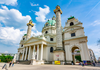 Vienna, Austria - May 2019: Karlskirche church in Vienna