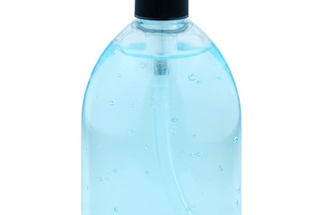 isolated alcohol gel bottle on white background