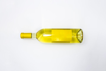 Bottle of white wine on isolated white background.Can be use for your design.High resolution photo.