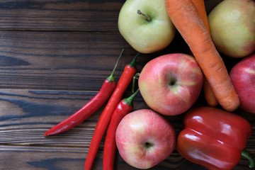 red fruits and vegatables ot the table