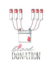 blood donation in the form of a car battery and batteries