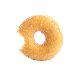 Naklejka na ściany i meble Sweet delicious glazed donut isolated on white