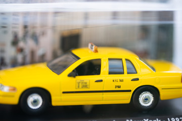Fototapeta na wymiar Yellow cabs NYC. The taxicabs of New York City