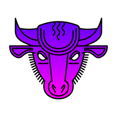 Taurus star sign Bull astrological symbol, logo, emblem. Geometric Thin line illustration. Outline vector zodiac symbol Confident strength concept