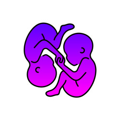 Gemini star sign Twins astrological symbol, logo, emblem. Thin line geometric illustration. Outline zodiac symbol Sisters brothers vector concept