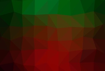Obraz premium Dark Green, Red vector abstract polygonal cover.