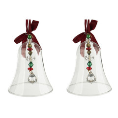 christmas bells with red ribbon isolated