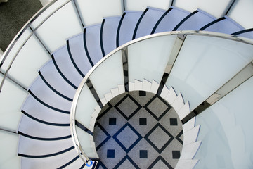 Fototapeta premium spiral staircase in the blue