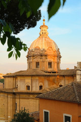 Fototapeta na wymiar The famous church of Santa Maria di Loreto, Rome.