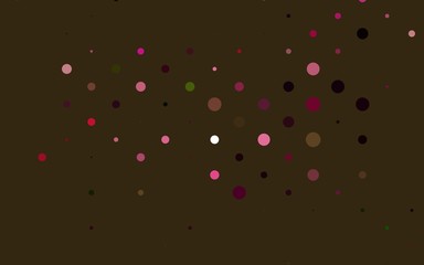 Light Pink, Green vector texture with disks. Illustration with set of shining colorful abstract circles. Pattern for ads, leaflets.