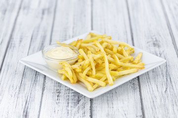 Homemade French Fries (close-up shot; selective focus)