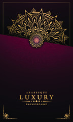 Luxury ornamental mandala design background with royal arabesque pattern arabic islamic east style. ornament elegant invitation wedding card , invite , backdrop cover banner illustration
