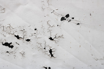 Cracked White Paint With Black Weathered Texture Background