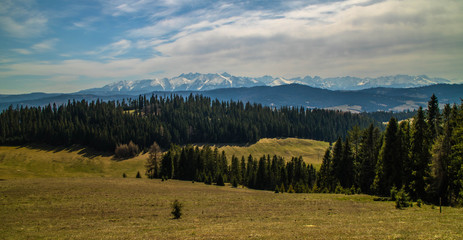 Panorama Tatr z Pienin Spiskich z Góry Żar © slawjanek