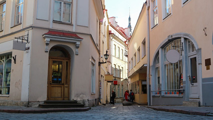 Street in Tallinn Old Town, Republic of Estonia