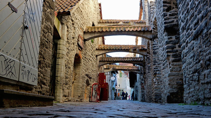 Street in Tallinn Old Town, Republic of Estonia