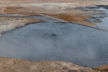 Mud Pots in the Hverir Geothermal Area, Iceland