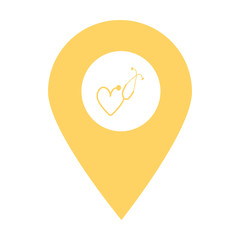 Stethoscope location map pin icon. Element of map point for mobile concept and web apps. Icon for website design and development, app development. Premium hospital, clinic, pharmacy icon sign