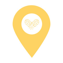 Vitamin location map pin icon. Element of map point for mobile concept and web apps. Icon for website design and development, app development. Premium hospital, clinic, pharmacy icon sign