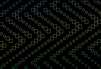 Dark Blue, Yellow vector layout with rectangles, squares.