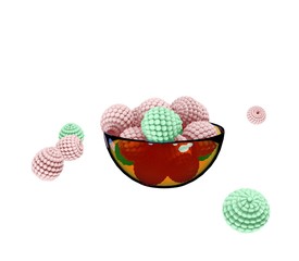 3d illustration of the bowl with berries
