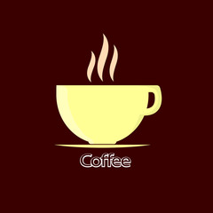 Coffee cup icon, flat design template, vector illustration
