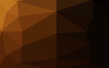 Dark Orange vector abstract polygonal layout. Shining illustration, which consist of triangles. Polygonal design for your web site.