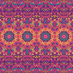 Colorful Tribal Ethnic Festive Abstract Floral Vector Pattern