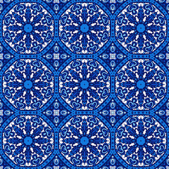 Seamless vector pattern mandala ornament. Vintage decorative tiled design