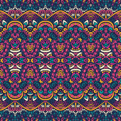 Colorful Tribal Ethnic Festive Abstract Floral Vector Pattern