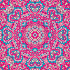 Abstract festive colorful mandala vector ethnic tribal pattern