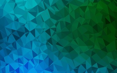 Dark Blue, Green vector polygon abstract backdrop. Colorful illustration in Origami style with gradient.  Brand new style for your business design.