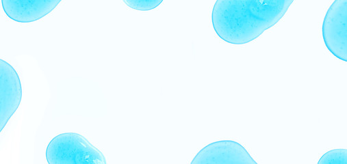 Frame made of alcohol hand sanitizer gel  on white background.