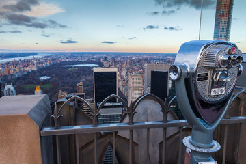 View of Central Park and Lower Manhattan From The Top of The Rock, Rockefeller Center, New York, New York, USA