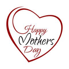 Happy Mothers Day. Hand lettering on the background framework of hearts. Vector greeting inscription with the Mother Day
